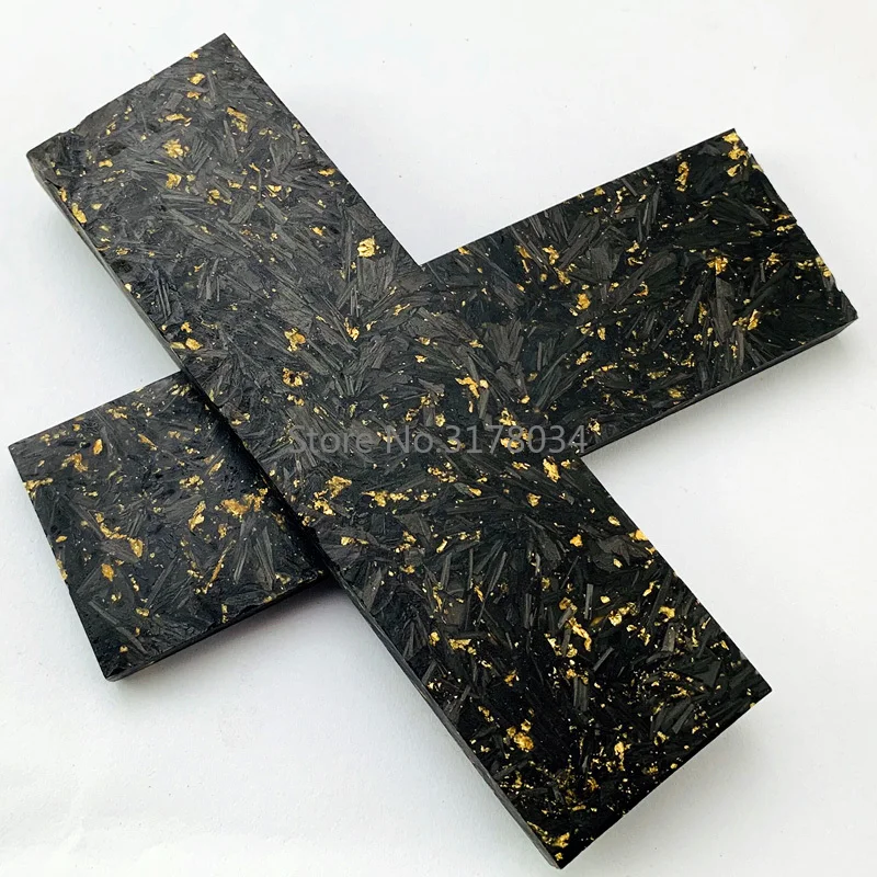 

2Pcs CF Carbon Fiber Knife Handlle Black Marble Resin Block For DIY Handmade Knife Handle Material Compression Patch Plate