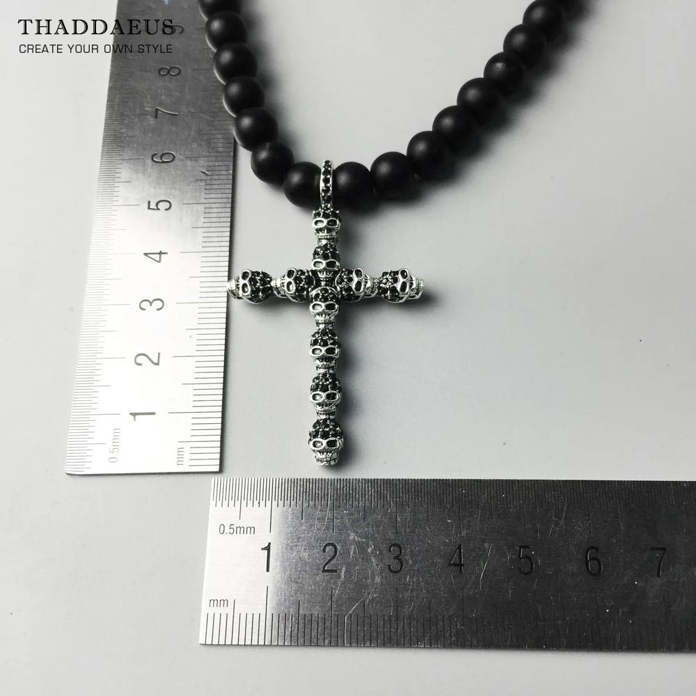 Ожерелье с крестиком в виде черепа модное ожерелье из 2017 стерлингового серебра 925