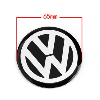 

4pcs 65MM 6.5cm Black Car Wheel Center Hub Cap Badge Emblem VW Logo Decal Wheel Sticker Styling For VW