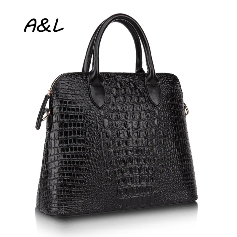 

100% Genuine Leather Bag Women Luxury Designer Handbag Famous Brand Tote Fashion Crocodile Pattern Shoulder Messenger Bag A0040