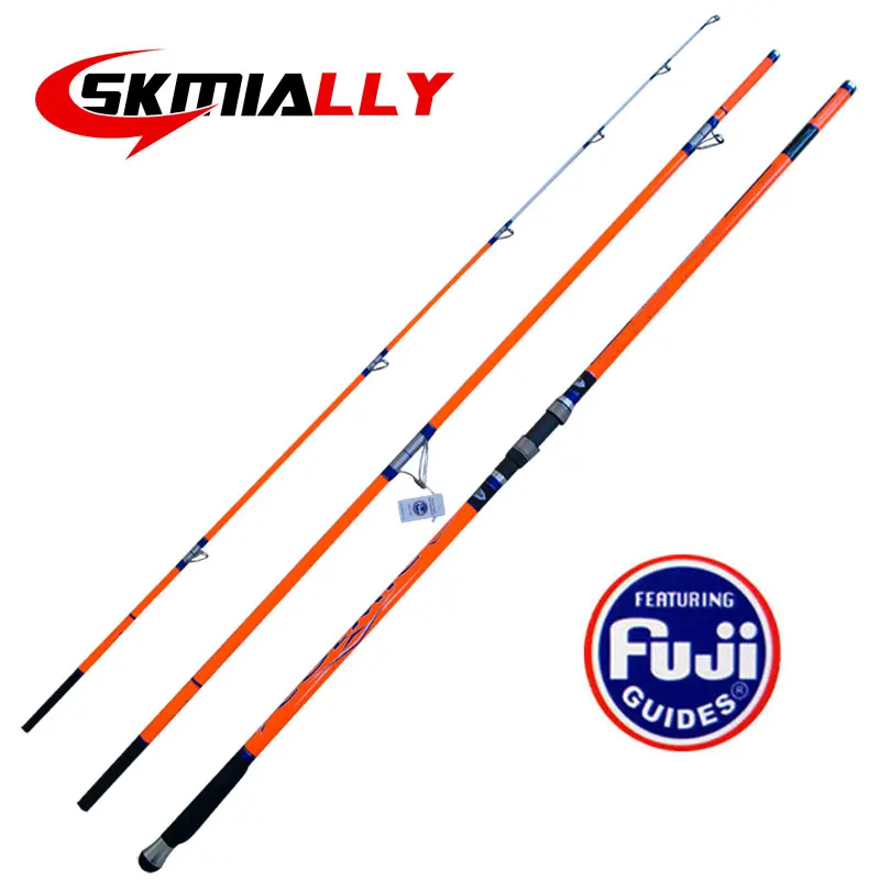 Japan NPC Full Fuji rings 4.2M 3 sections Carbon SURF fishing rod