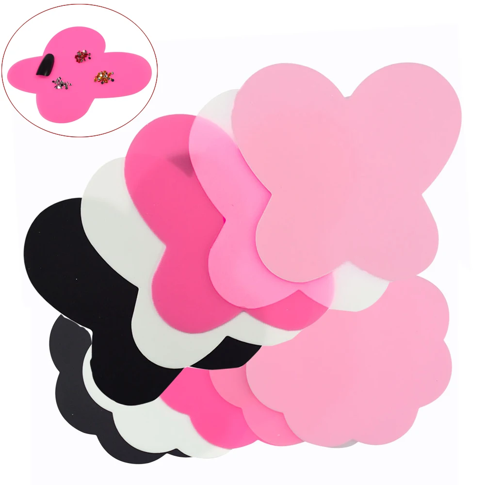 

2pcs/Sets New Silicone Small Paint Palette Mat Nail Art Pad Washable Stamping Templates Butterfly Plum Blossom Mat CH224