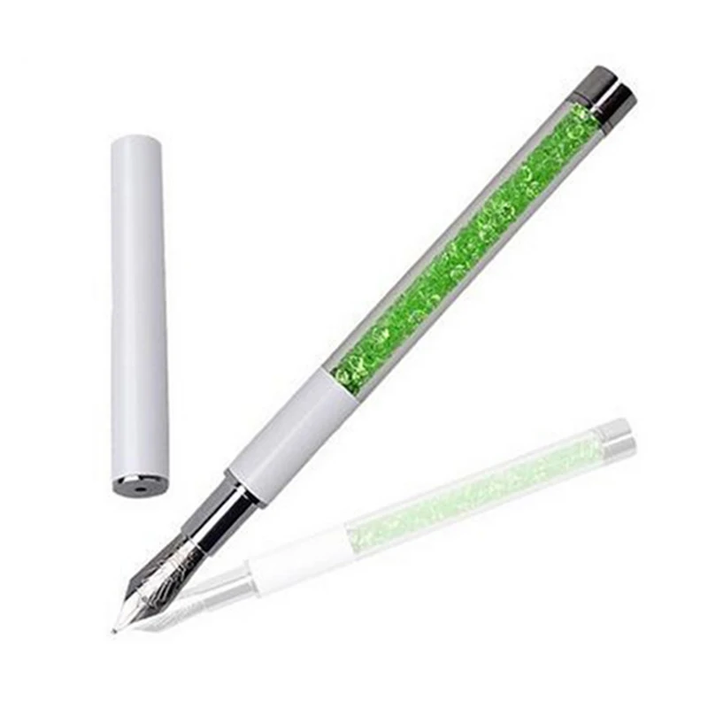 Ручка для дизайна ногтей 5 зубчатых головок со стразами, металлические наконечники для рисования, Маникюрный Инструмент js002