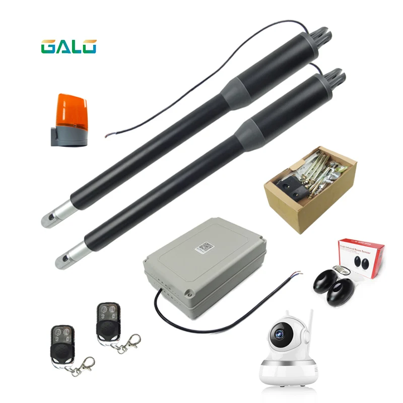 

New Black appearance Aluminum Light Duty Worm Gear Automatic Swing Gate Opener (photocells,lamp,button,keypad, optional)
