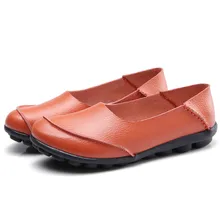 Новинка; женская повседневная обувь; женская обувь из мягкой кожи на плоской подошве; нескользящие женские лоферы; расслабляющий чистый цвет; Мокасины без шнуровки; большие размеры 26-66