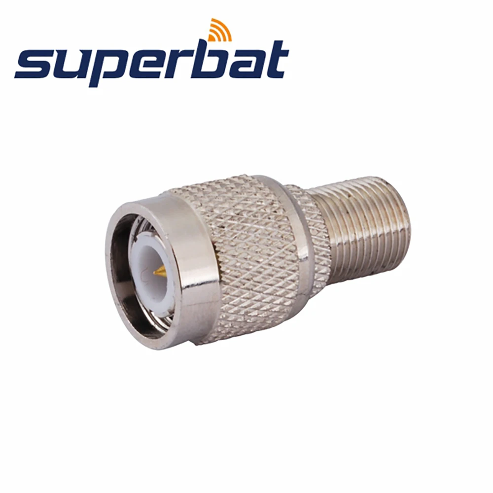 Superbat TNC to F Coaxial Adapter TNC Male to F Female Straight (English-Version) RF Coaxial Connector for RF Signal Conversion