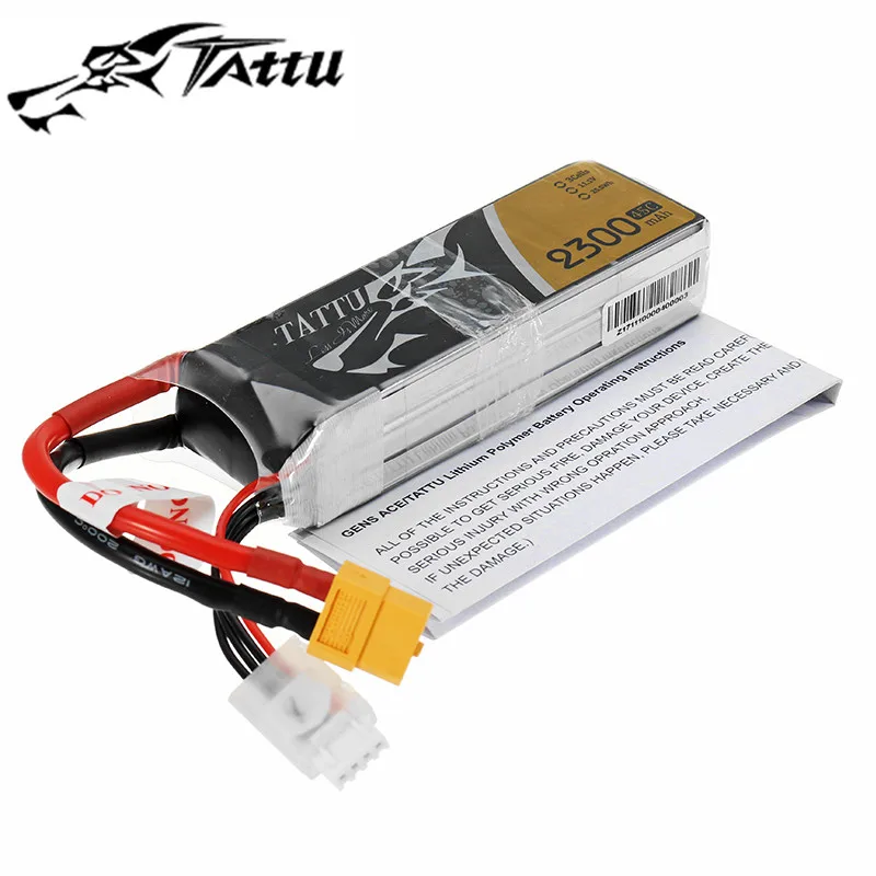 

TATTU 11.1V 2300mAh 45C 3S Lipo Battery XT60 Plug for RC FPV Racing Drone Servo Gimble Toys Spare Sparts Accessories
