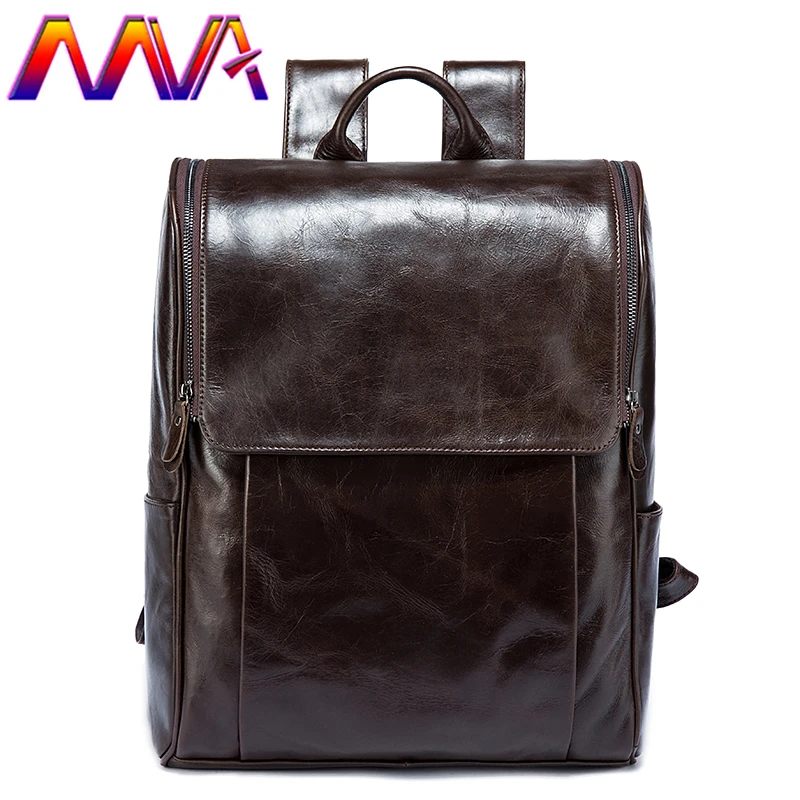

MVA Hot sale genuine leather men backpack for fashion women leather backpack and student school backpack bag mens backpacks
