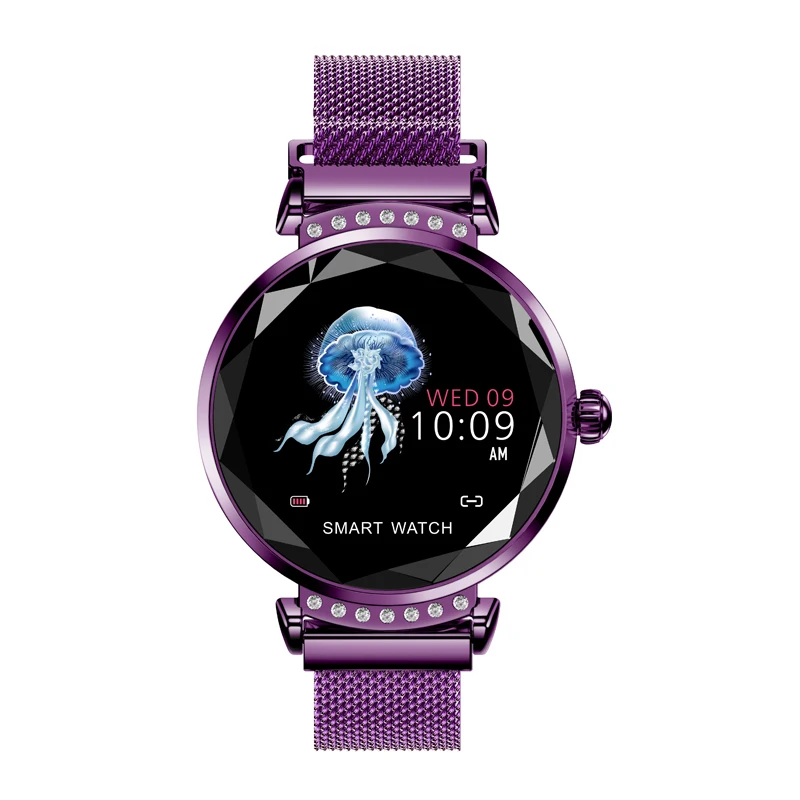 Ravi H2 Смарт-часы для женщин модный браслет монитор сердечного ритма женский физиологический цикл напоминание Smartwatch подключение IOS Android - Цвет: Фиолетовый