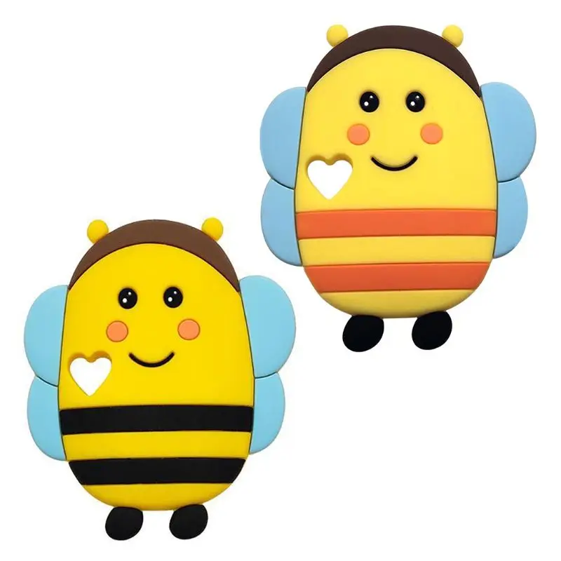 

Silicone Cute Bee Baby Teether Toys Teething Collar Pacifier Clips Chew Supplies Baby Accessories Dropshipping