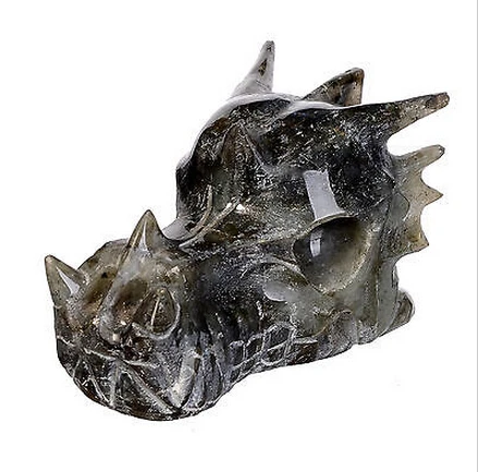 

4.72"Natural Labradorite Dragon Skull/Head Crystal Healing Reiki
