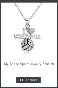 My shape спортивные ювелирные изделия модный прозрачный кристалл я люблю волейбол сердце форма кулон ожерелье с кольцевой цепью для подарков 3 стиля выбрать