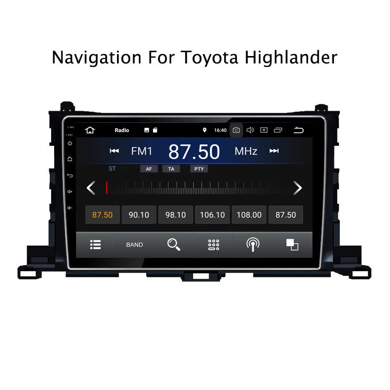 Perfect 10.1Inch PX30 Android 9.0 Car DVD Multimedia Player For Toyota Highlander 2015-2018 GPS Navigation Radio Stereo Audio 1