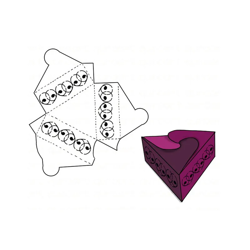 

Naifumodo Cuts Dies Triangle Box Candy Gift Metal Cutting for DIY Scrapbooking Craft Card Embossing Die Cut New Template