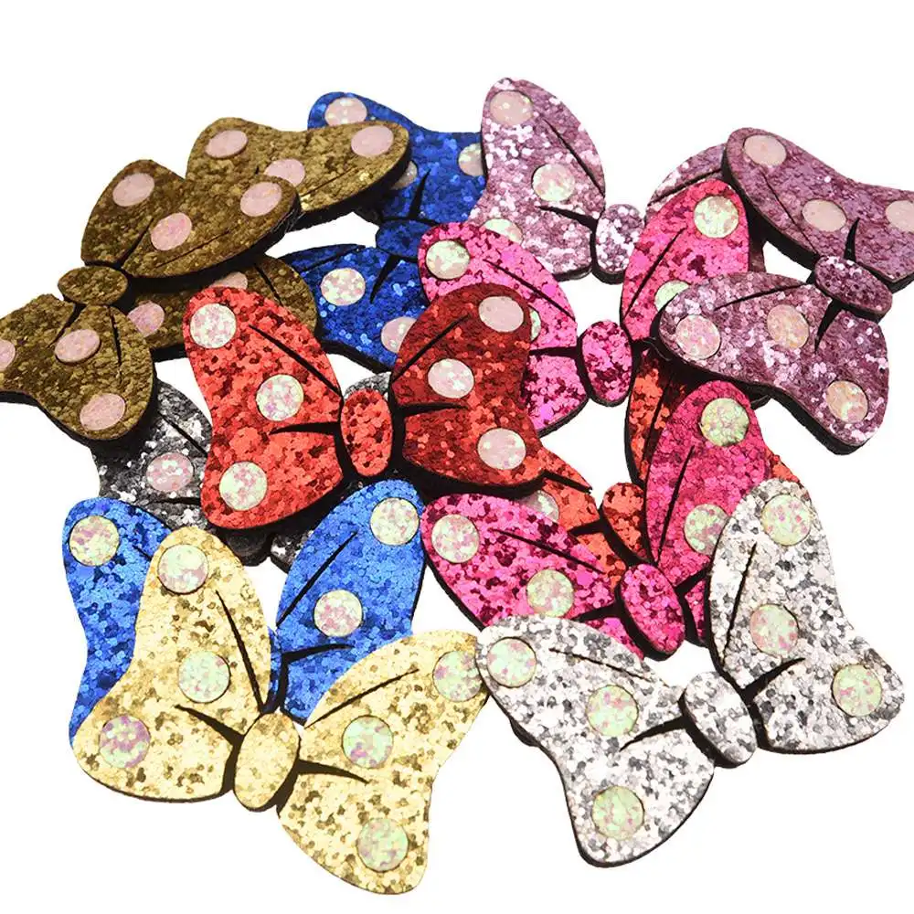 

60PCS Point Mickey Hair bow 6.5cm Sequin Bows Cute jewelry Hair Accessories summer accessories Boutique hairbow hairpin hairband