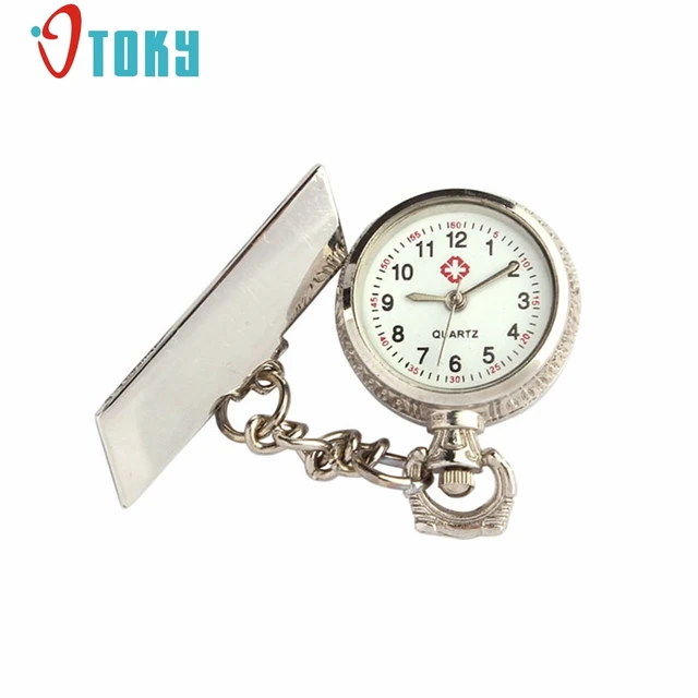 OTOKY Stainless Steel Arabic Numerals Quartz Brooch Doctor Nurse Pocket Watch #2 OTOKY Stainless Steel Arabic Numerals Quartz Brooch Doctor Nurse Pocket Watch #2