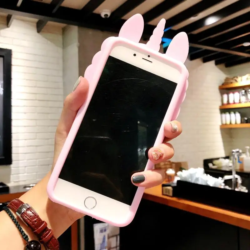 Силиконовые 3d чехлы GIMFUN Kawaii для Iphone 7 6 6s 5 8 Plus с рисунком жидкой лошади задняя