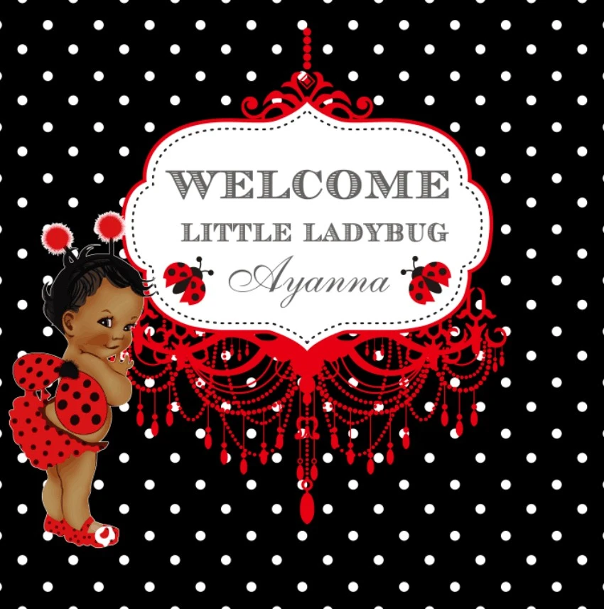 ladybug baby shower backdrop