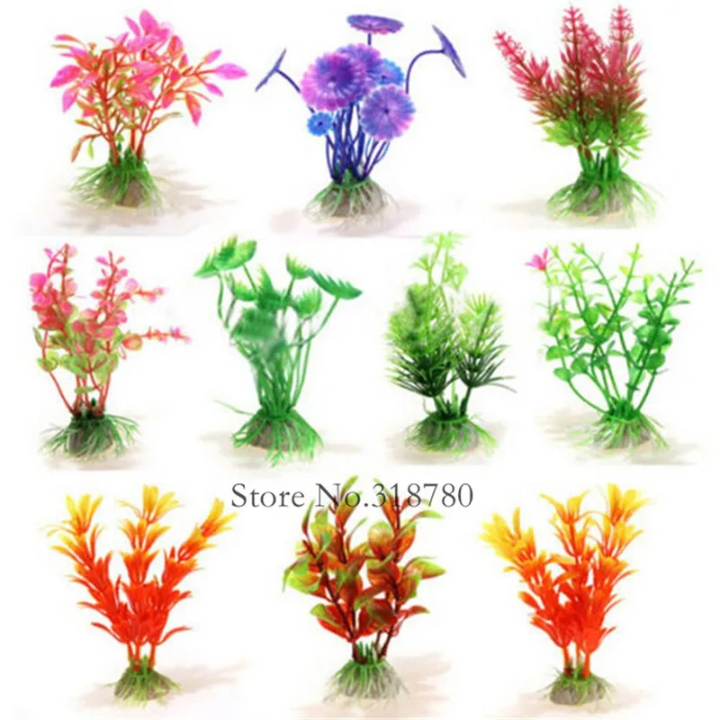 1PC 10cm High Plastic artificial plants fish tank aquarium Landscape