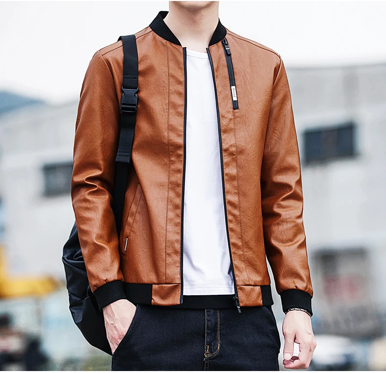 Новые осенние WinterCoats высокое качество лоскутное ПУ мужской кожаная куртка Для мужчин Повседневное ветровка мотоциклетные Для мужчин s куртки пальто M-5XL
