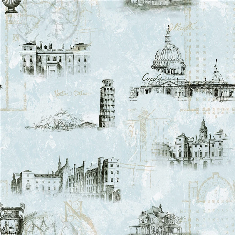 

beibehang Personality Eiffel Eiffel Tower Wallpaper American Retro Vintage Wallpaper Wall Restaurant Cafe Clothing Store