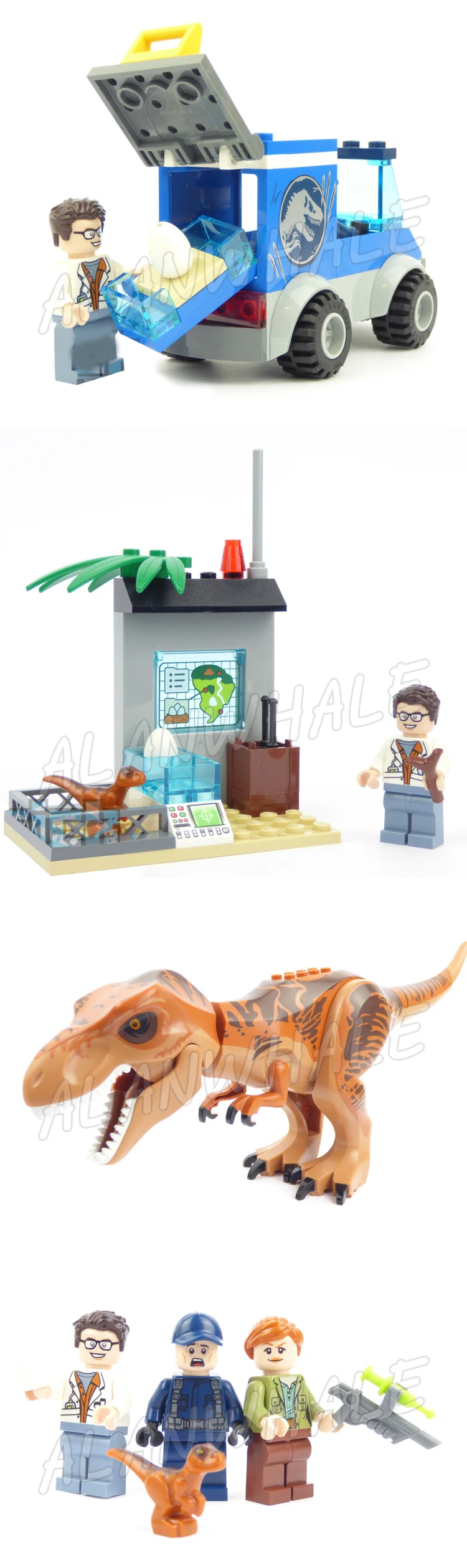 Blocos de Construção Compatíveis com Lago Pces Jurássico Mundo Juniors t. Rex Breakout Dinossauro Ciência Estação Figura Brinquedos 289 4 High Quality Brinquedos e hobbies