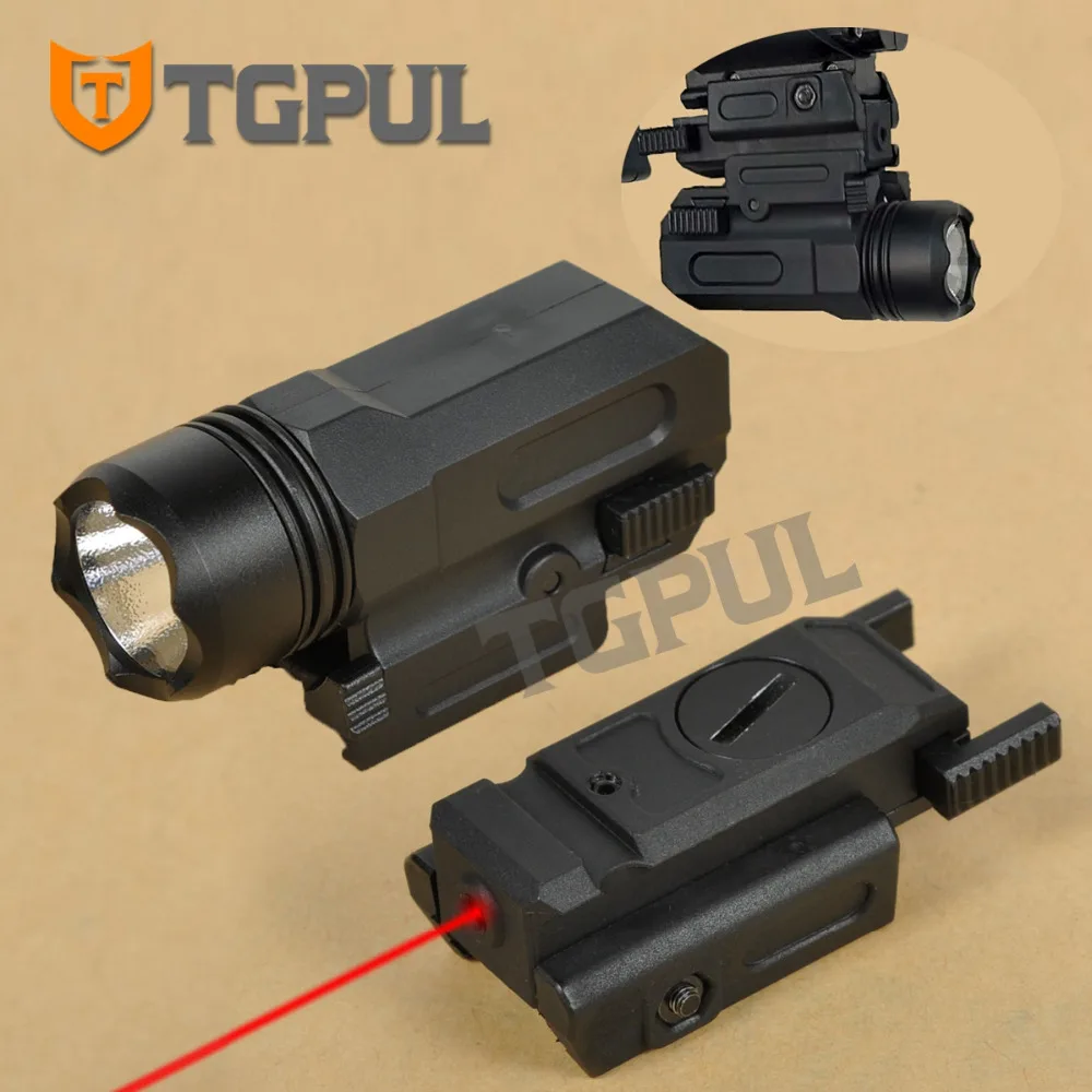 Tgpul red dot visão a laser tático airsoft pistola lanterna combo led