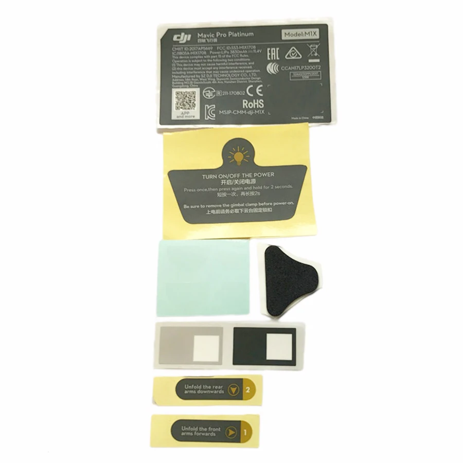 Aircraft Sticker Для DJI Mavic Platinum, правая левая задняя рука, нижняя часть корпуса, средняя рамка, стикер для тела, запасная часть для ремонта - Цвет: Aircraft Sticker