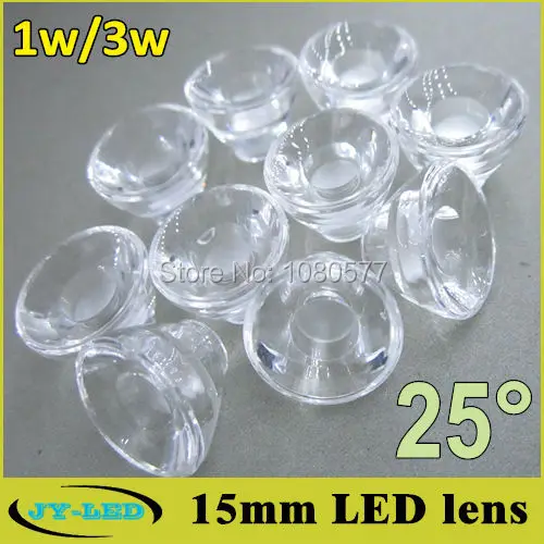 

50pcs/lot Optical LED Lens 15mm Concave Lenses 25 degrees Suit For 1W 3W High Power LEDs Free Shipping