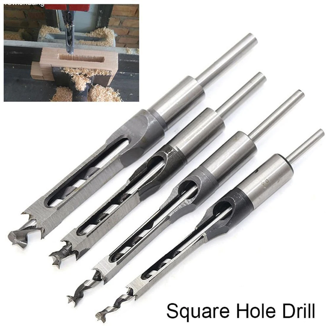 

4pcs Professional Twist Drill Set Woodworking Tools Ferramentas Mortising Chisel Set Square Hole Extended Saw Set