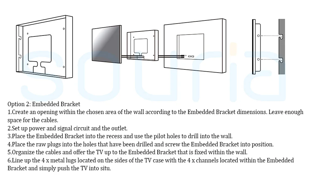 Souria 42 дюймов настенный монитор Android бассейн светодиодный Телевизор Душ внутренний водонепроницаемый телевизор(черный/зеркало