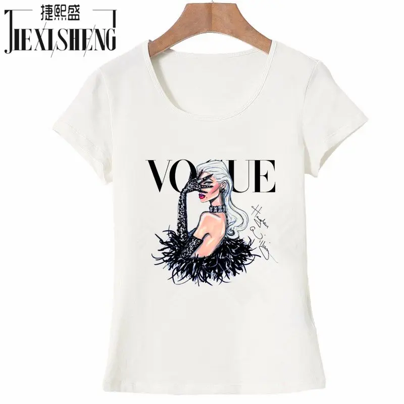 New Women T Shirt VOGUE Beauty 3d Print Cotton O-Neck Tops Tees Summer Style Female T-Shirt fashion ladies funny Clothes