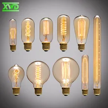 Цена, винтажный креативный светильник Эдисона, лампы ST64/A19/G80/T185 110-240 в E27, держатель лампы