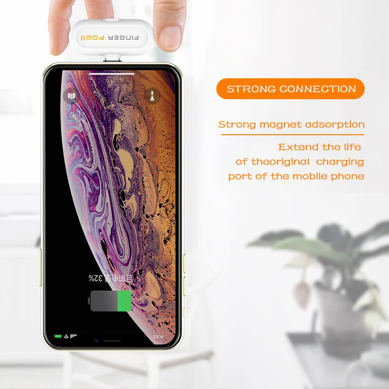 Finger Pow всего 8300 мАч 3 Мини Магнитный внешний аккумулятор для Micro Apple type C большой емкости зарядная док-станция с магнитным кабелем