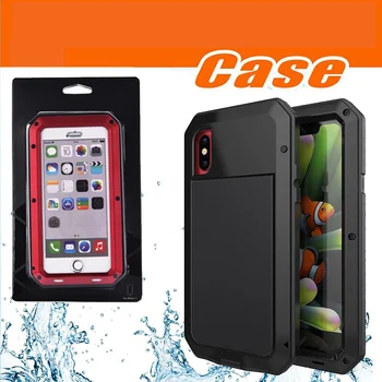 

50pcs Armor Metal Defender Case For iPhone XS Max XR X 8 7 6 6S Plus Aluminum Silicone+PC Heavy Duty Shockproof Protection Cover