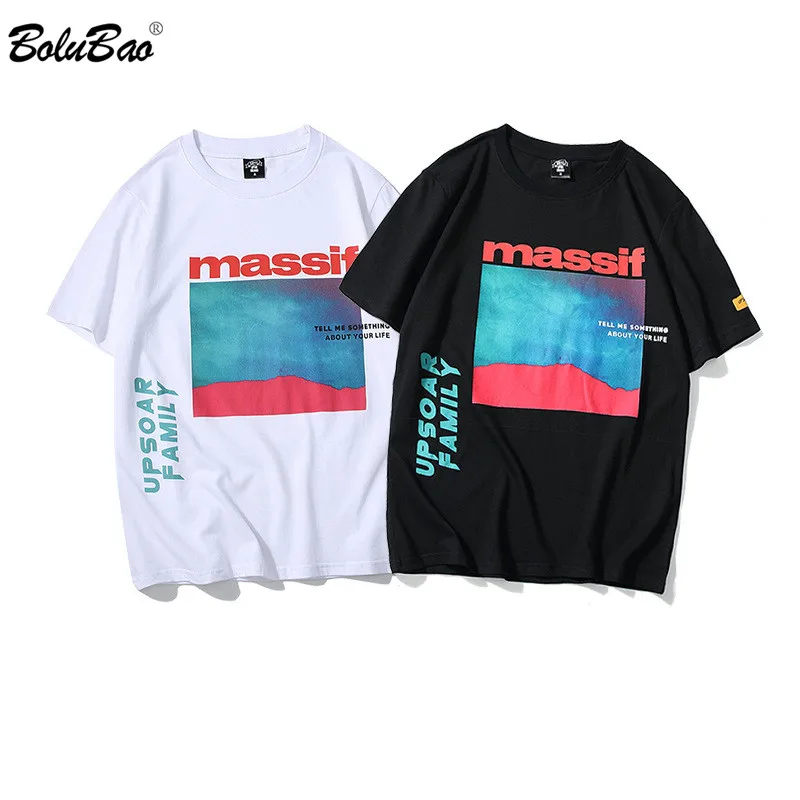 

BOLUBAO Fashion Brand Men T-Shirts Summer Trend Men Short Sleeve Printing Men's T Shirt Personality Top Tee Shirt High Quality