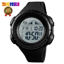 SKMEI 1379 Для мужчин спортивные часы светодиодный 50 м Водонепроницаемый цифровые часы двойной обратный отсчет времени с подсветкой Часы Будильник Relogio Masculino