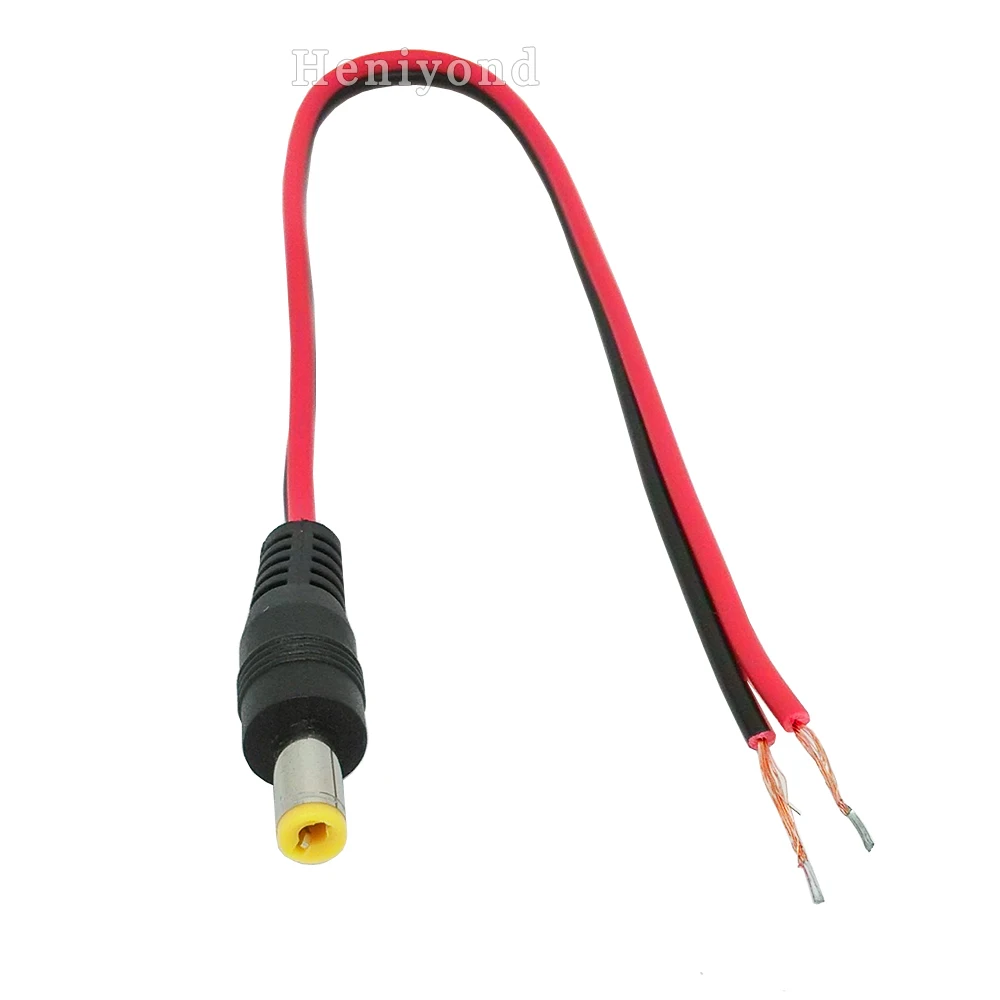10pcs 5.5*2.1mm Male Plug DC12V Power Pigtail Cable jack For CCTV Security Cameras Connector Free Shipping