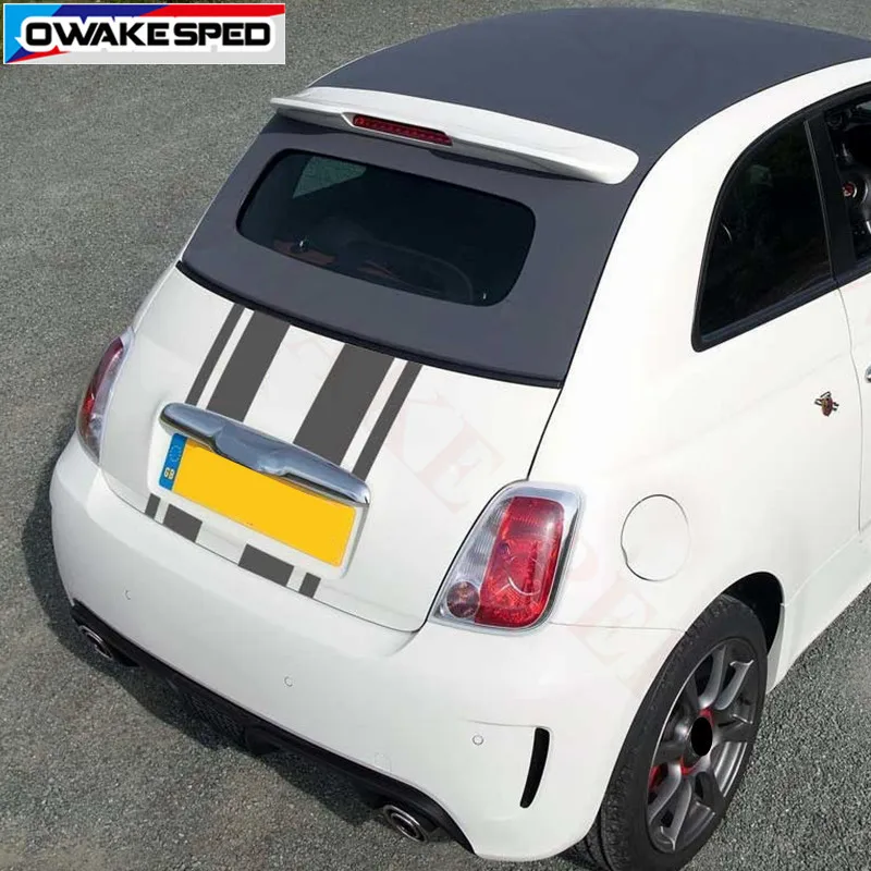 Автомобильная наклейка s Hood Tail, наклейка на весь корпус для Fiat 500, гоночный спортивный стиль, полоски, Авто Виниловая наклейка, автомобильные аксессуары