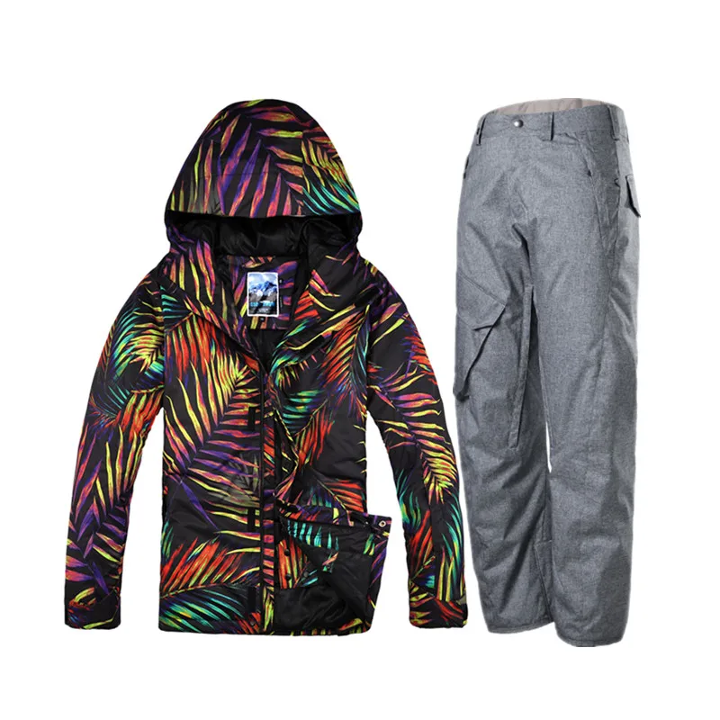 Gsou nieve camuflaje chaquetas de snowboard traje de esquí establece hombres chaqueta esqui hombre Veste ski ropa Mountain esquí