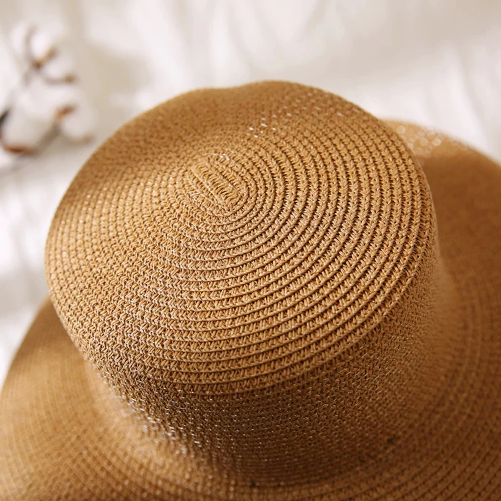 Новые черные шляпы от солнца Кепка с покрывалом для женщин Летняя соломенная шляпа плоский Топ Женская модная пляжная шляпа Панамы Chapeu Feminino