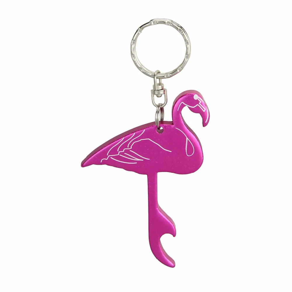 TEMLUM 1 шт. бутылка с Фламинго открывалка брелок Алюминиевый Сплав открывалка для пива свадебный подарок может персонализированный логотип - Цвет: color pink opener