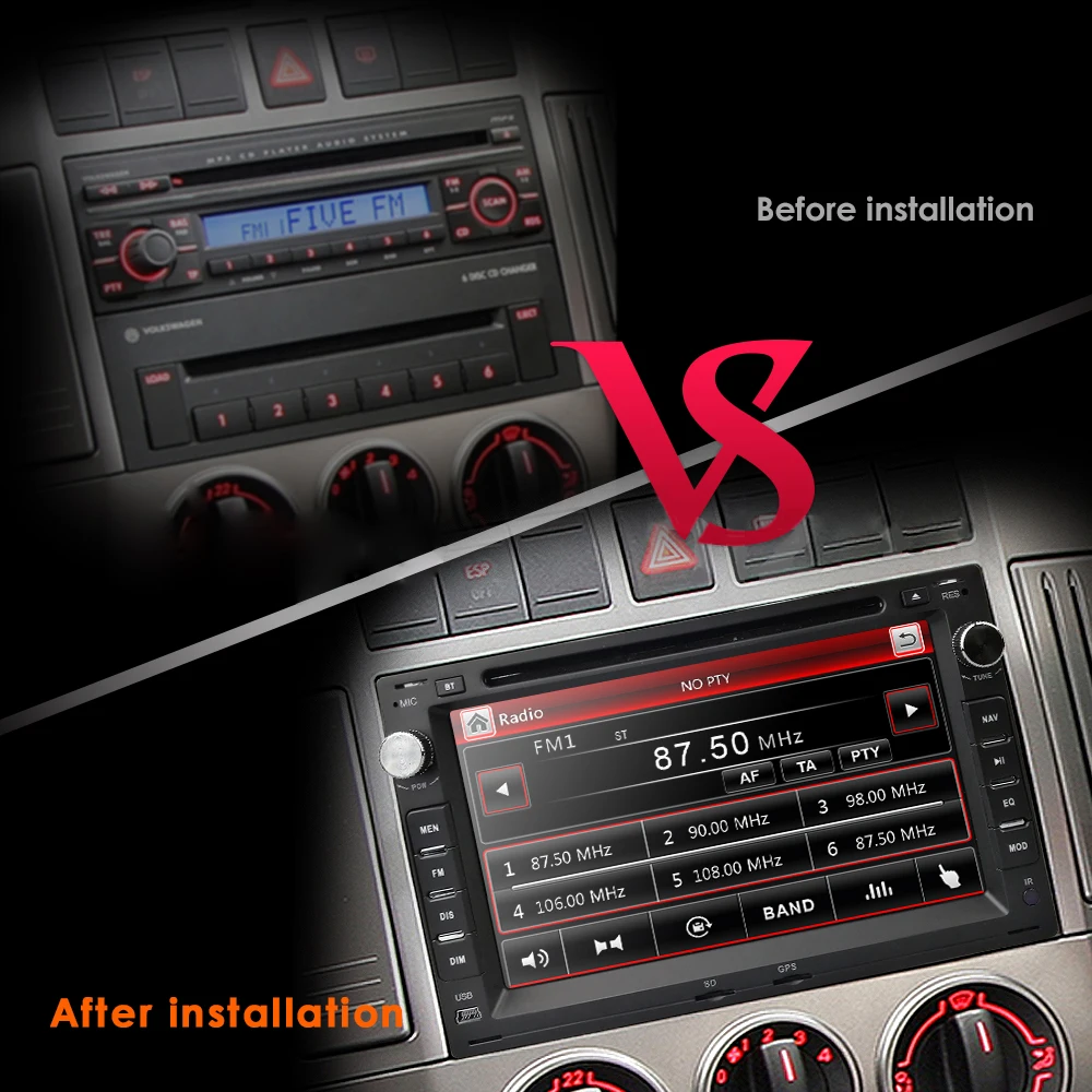 Sale Car Multimedia Player GPS Navigation for Volkswagen Bora(MK3/4) POLO(MK3/4) PASSAT B5(MK5) SHARAN JETTA GOLF(MK4) CITI CHICO Map 2