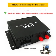 120~ 140 км/ч двойная антенна автомобильное Цифровое ТВ Тёрнер DVB-T2 цифровое мобильное телевидение приемник для России, Сингапура, Сингапура, Таиланда, Колумбии