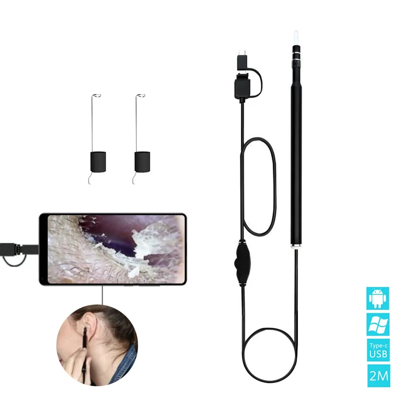 

Endoscope USB Visual Ear Spoon Multifunctional Earpick Ear Cleaner Dental Tooth Cleaning Tools otoscopio medico Health Care