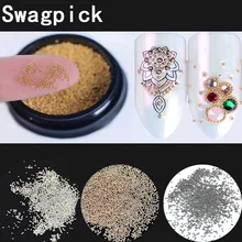 Swagpick крошечные 0,4 мм 1 упаковка, розовое золото, черное серебро, Металлические Мини-икра, бусины для украшения ногтей, 3D Стразы, ювелирные изделия, аксессуары
