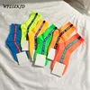 WPLOIKJD-Calcetines de algodón japonés para mujer, Harajuku, fluorescente, dibujo animado, Color caramelo, bonitos, divertidos, Skarpetki ► Foto 1/6