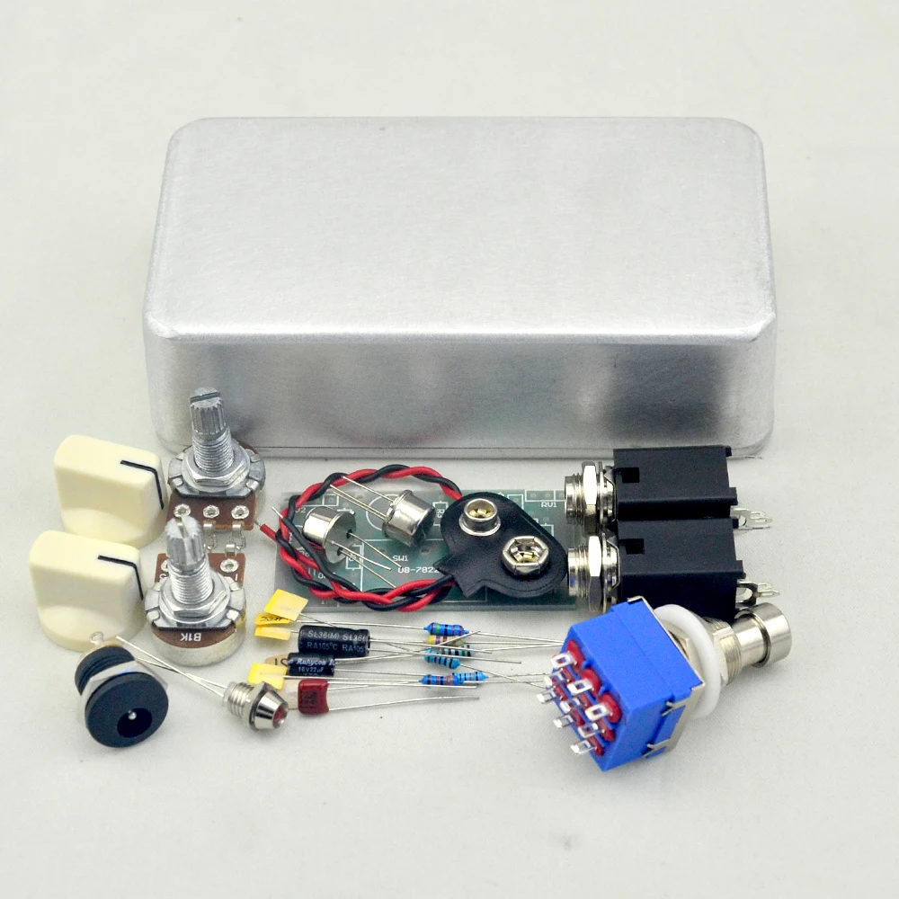 Новая педаль для лица Fuzz гитары эффектов с серебристым корпусом 1590B бесплатная