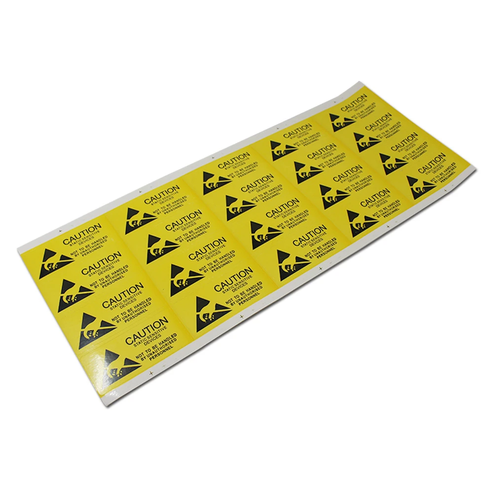 100Pcs Caution Sticker Adhesive Label for ESD Anti-Static Sensitive Device Signs 