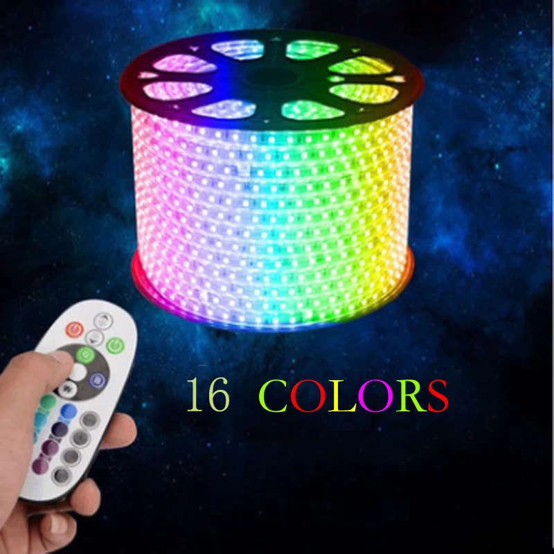 Remote Control Waterproof RGB Led Strip 220V smd 5050 Led Tape Neon